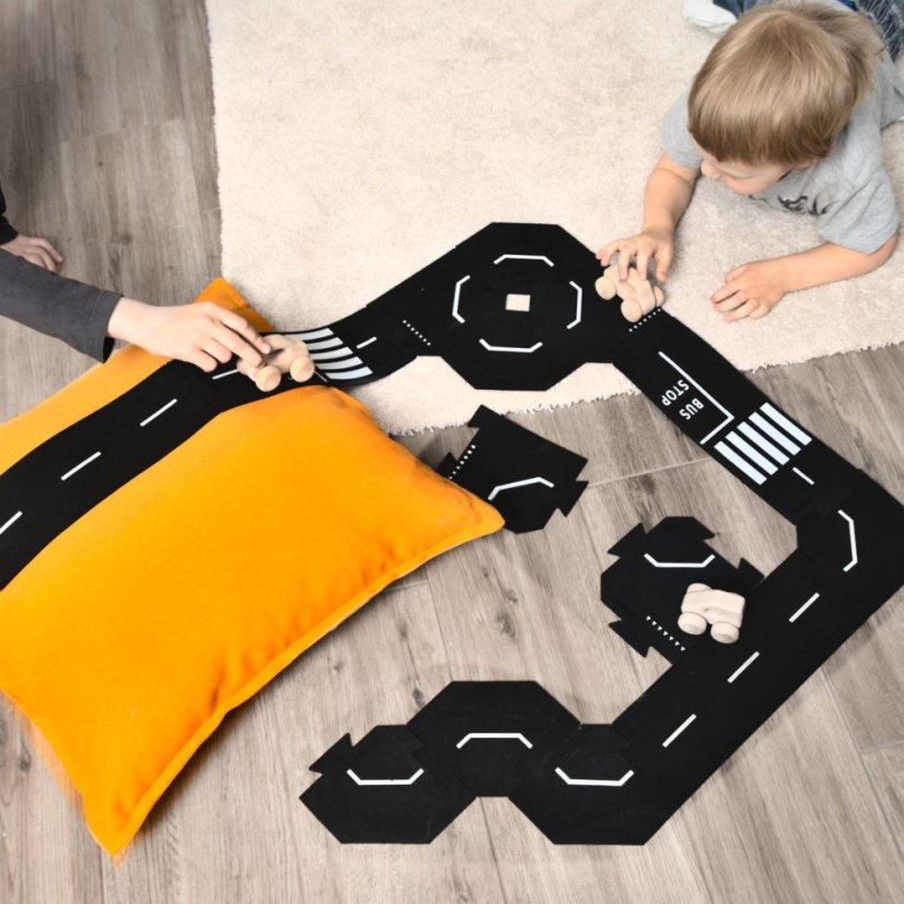 TODDLEROAD 2003 SADA MESTO - flexibilná cesta - 14 silikónových puzzle dielov