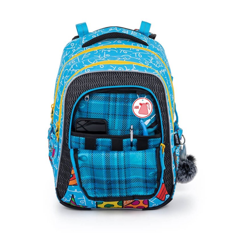BAGMASTER Veľký školský SET LUMI 22 B so psíkom žiarivý
