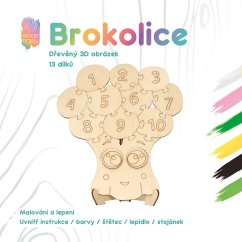 Brokolice - Dřevěná 3D omalovánka