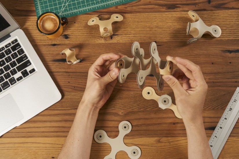 CLIXO Designer Beige & Grey - magnetická stavebnica 9 kusov