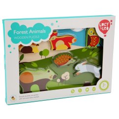 Lucy & Leo - Lesné zvieratká - Drevené vkladacie puzzle 7 dielikov