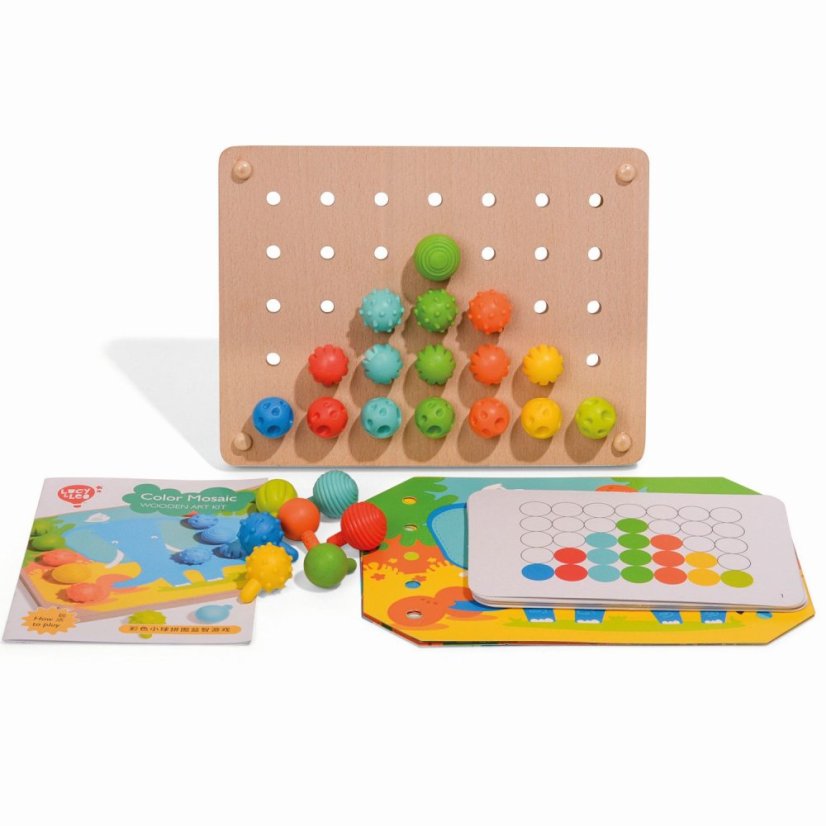 Lucy & Leo - Mozaika a výšivka - Herná súprava so šablónami a silikónovými špendlíkmi