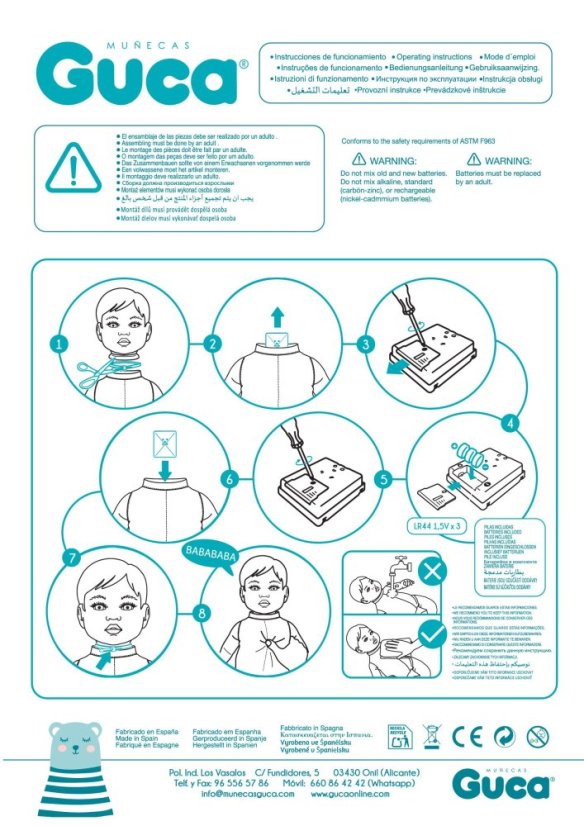 Guca 957 NEUS - realistická bábika bábätko so zvukmi a mäkkým látkovým telom - 38 cm