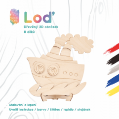 Loď - Dřevěná 3D omalovánka