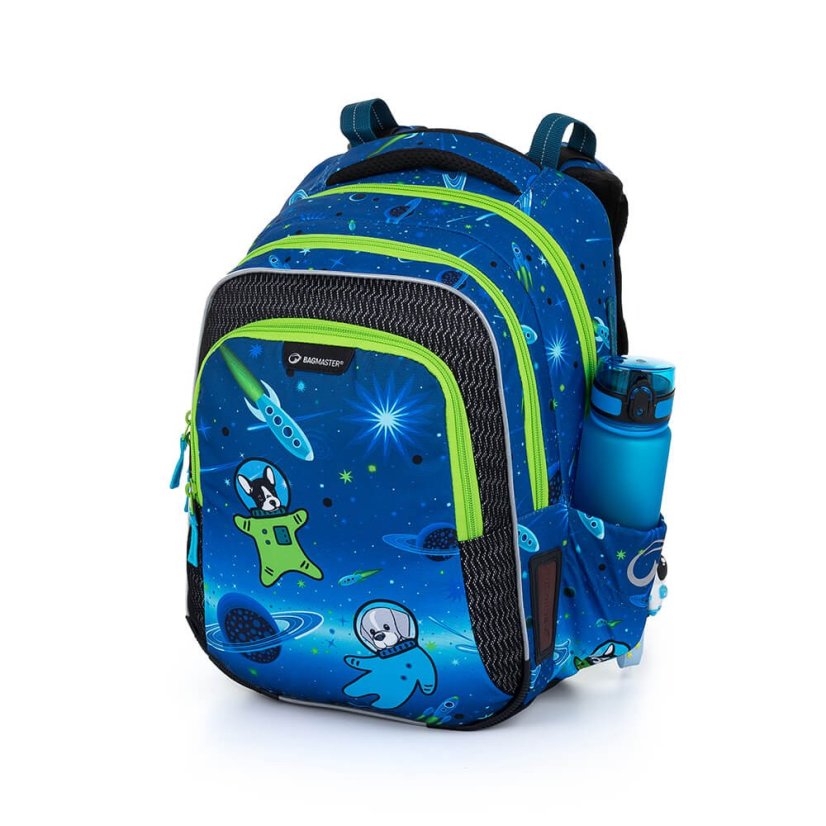 BAGMASTER Školní batoh LUMI 22 D s pejsky kosmonauty