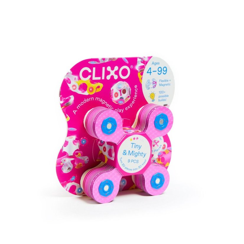 CLIXO Tiny & Mighty Sparkle - magnetická stavebnica 9 kusov