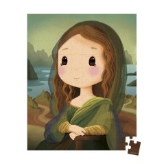 Janod Umělecké puzzle pro děti v kufříku Leonardo da Vinci 100 ks