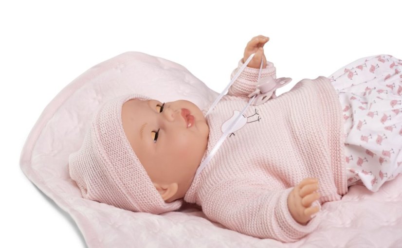 Antonio Juan 14365 BIMBA - mrkacia bábika bábätko so zvukmi a mäkkým látkovým telom - 37 cm