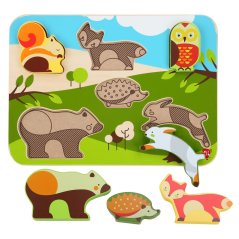 Lucy & Leo - Lesné zvieratká - Drevené vkladacie puzzle 7 dielikov