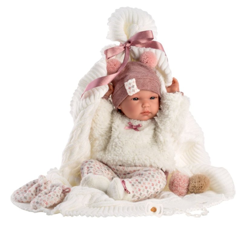 Llorens NEW BORN HOLČIČKA - realistická panenka miminko s celovinylovým tělem - 35 cm