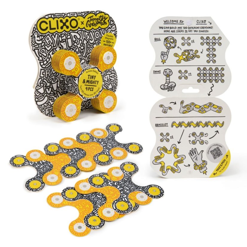 CLIXO Tiny & Mighty Artist Edition (Timothy Goodman) - magnetická stavebnica 9 kusov