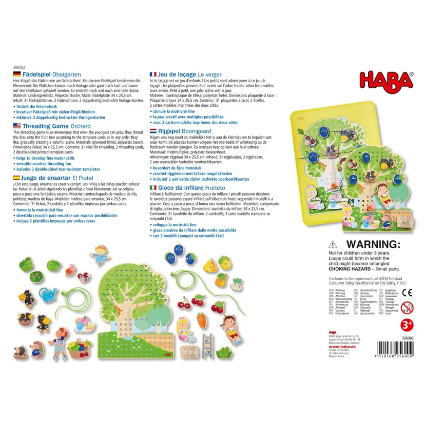 Haba Dřevěná provlékačka Ovocný sad