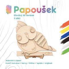 Papoušek - Dřevěná 3D omalovánka