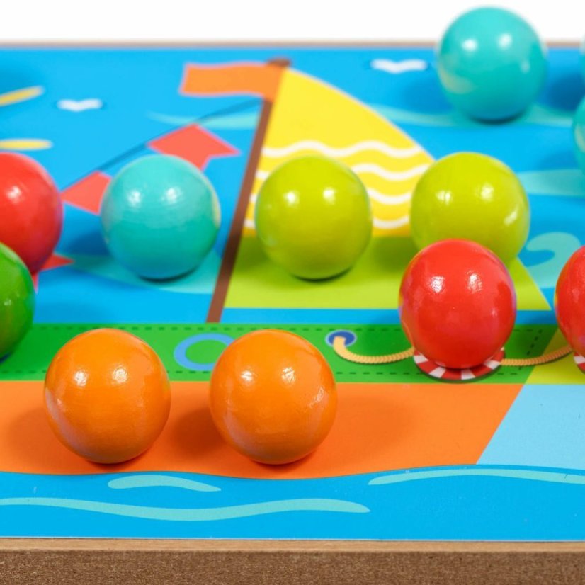 Lucy & Leo - Mozaika s pinzetou a vyšívaním - drevená hracia súprava s predlohami