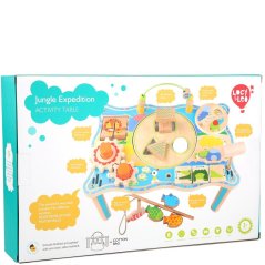 Lucy & Leo - Expedice v džungli - dřevěný multifunkční stoleček 11 dílů
