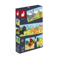 Janod Trio Puzzle Zvířecí rodinky