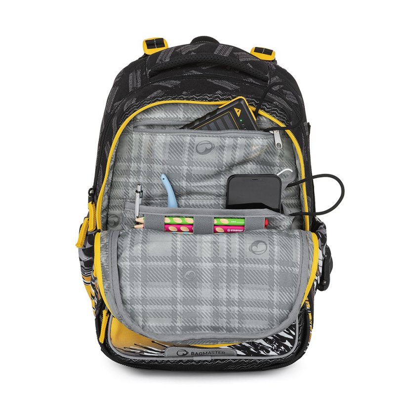 Bagmaster DOPI 23 C školní batoh - žluté auto