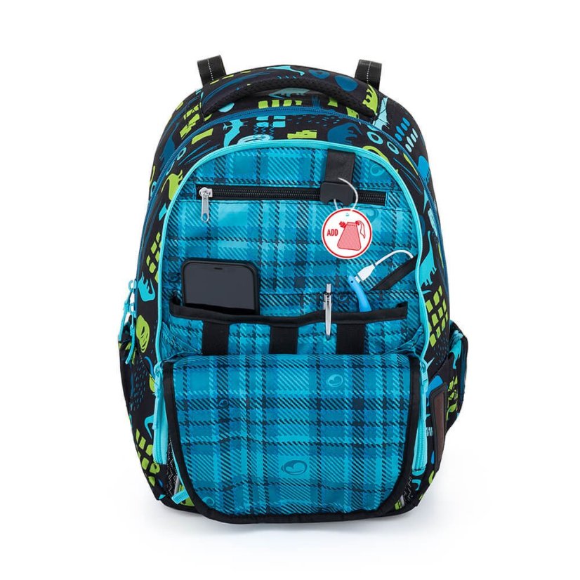 BAGMASTER Velký školní SET VEGA 22 B zelenomodrý