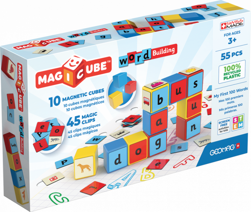 Geomag Magicube Word Building Recycled Clips 55 pc