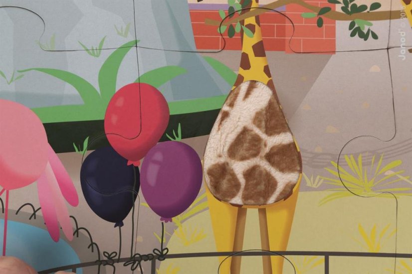 Janod Puzzle dotykové Den v  ZOO s textúrou 20 ks