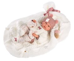 Llorens NEW BORN DIEVČATKO - realistická bábika bábätko s celovinylovým telom - 35 cm