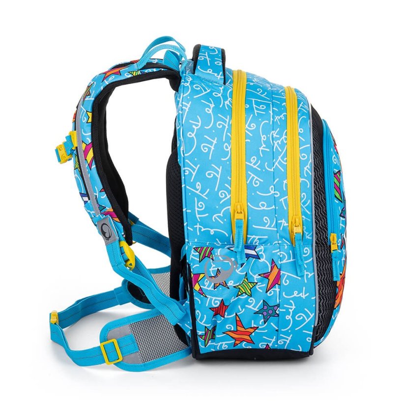 BAGMASTER Veľký školský SET LUMI 22 B so psíkom žiarivý