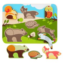 Lucy & Leo - Lesné zvieratká - Drevené vkladacie puzzle 7 dielikov