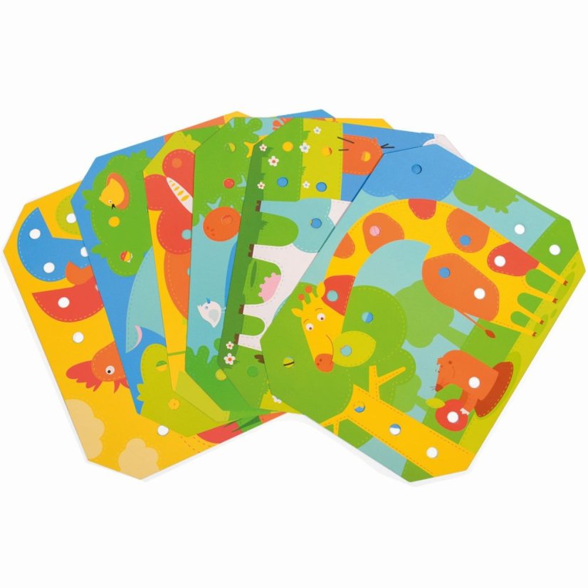 Lucy & Leo - Mozaika a výšivka - Herná súprava so šablónami a silikónovými špendlíkmi