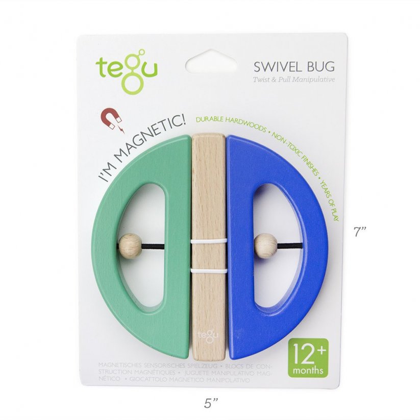 TEGU Magnetická hračka - Swivel Bug - Teal & Blue