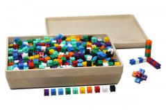 RePlastic Zátěžové kostky 1000 x 1 g v RE-Wood boxu