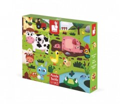 Janod Puzzle dotykové zvířátka na farmě s texturou 20 ks