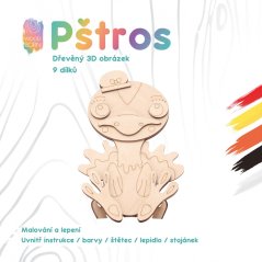 Pštros - drevené 3D omaľovánky