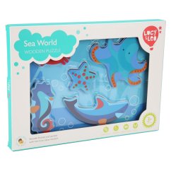 Lucy & Leo - Morské živočíchy - Drevené vkladacie puzzle 6 dielikov