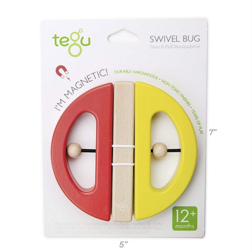 TEGU agnetická hračka - Swivel Bug - Yellow and Poppy