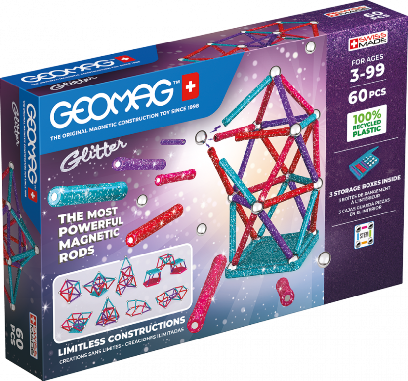 Geomag Glitter Recycled 60 pcs