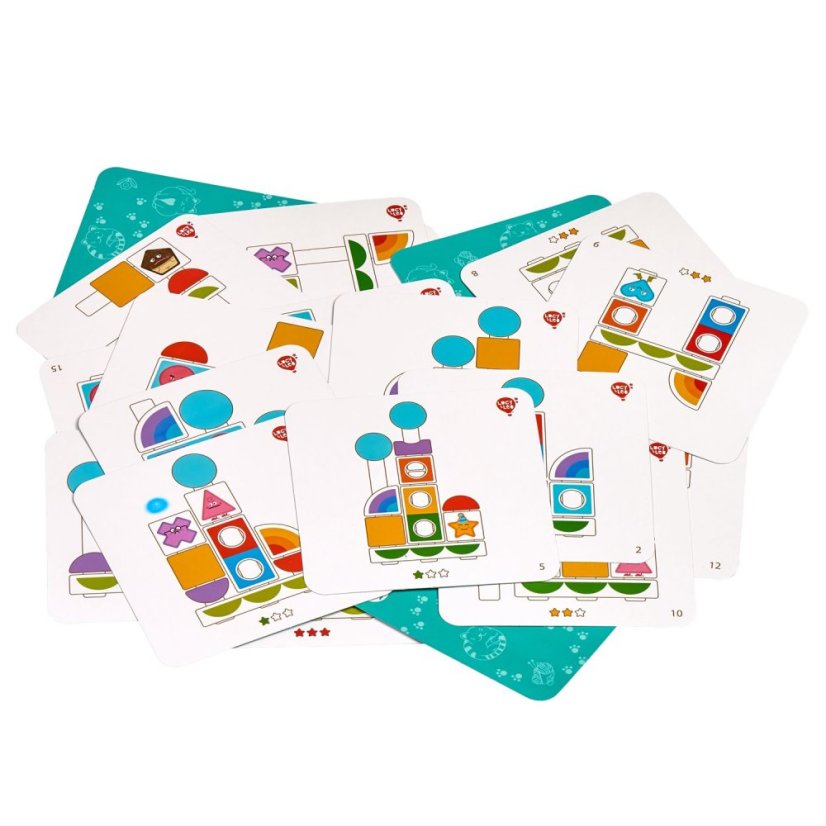 Lucy & Leo - Tvary a emoce – dřevěná skládačka s předlohami