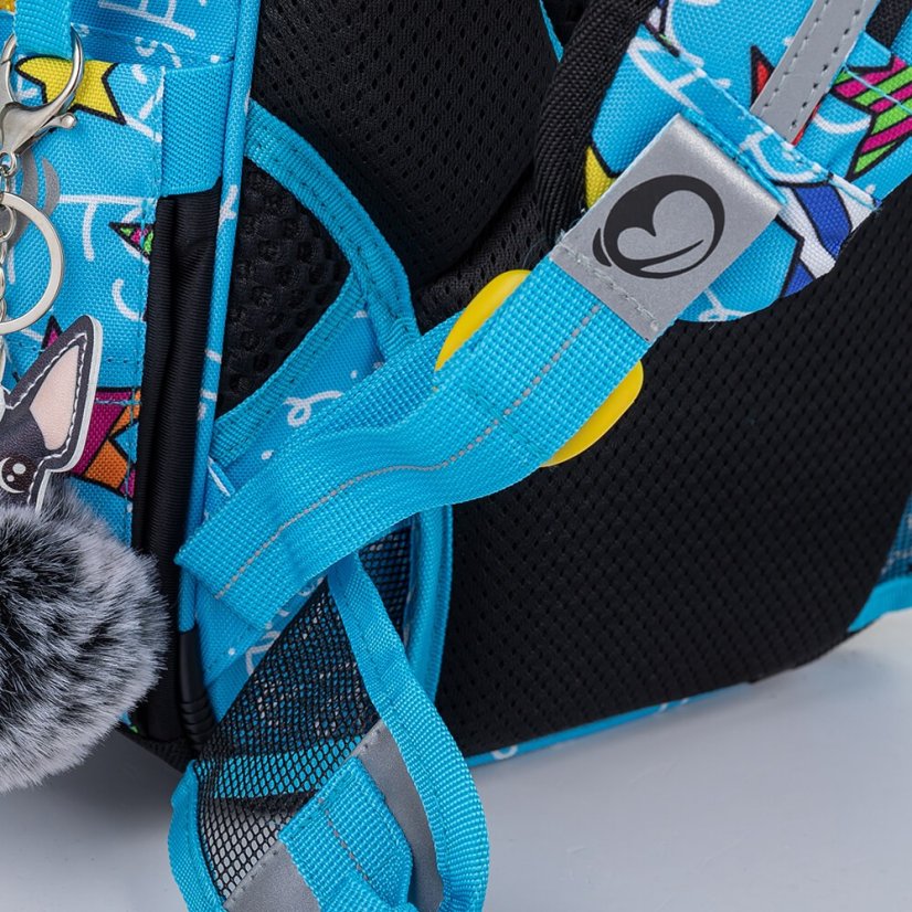 BAGMASTER Veľký školský SET LUMI 22 B so psíkom žiarivý