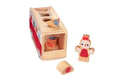 Lilliputiens - drevený vkladací autobus so sliepočkou Paulette