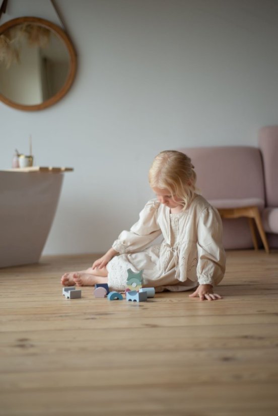 CUBIKA Pastel 16112 Balančná veža IX - drevená skladačka 11 dielov