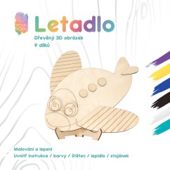 Letadlo - Dřevěná 3D omalovánka