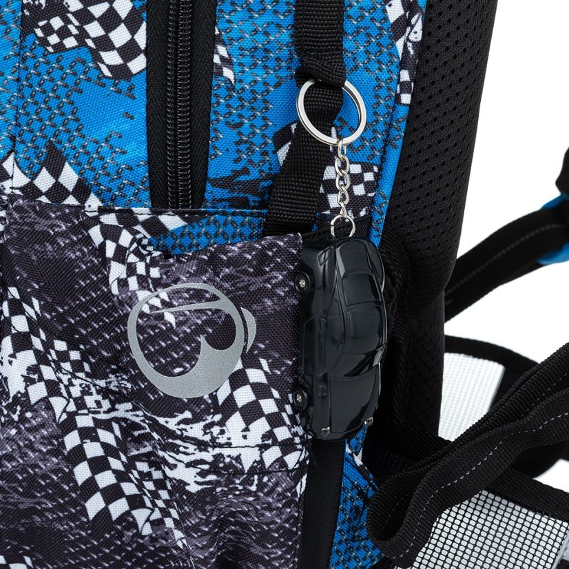 Bagmaster BATOH LUMI 23 D Školský trojkomorový batoh - modré auto