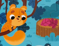 Janod Dotykové puzzle Lesní zvířátkas texturou 20 ks