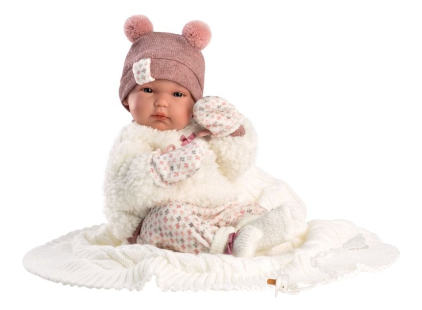 Llorens NEW BORN HOLČIČKA - realistická panenka miminko s celovinylovým tělem - 35 cm