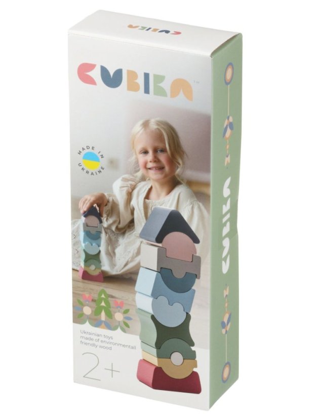 CUBIKA Pastel 16112 Balančná veža IX - drevená skladačka 11 dielov
