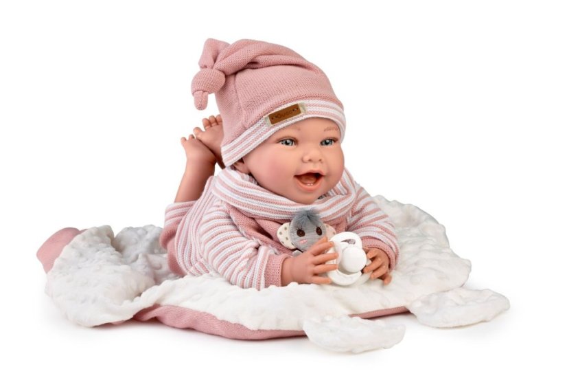 Guca OLIVIE - zátěžová realistická panenka miminko s měkkým látkovým tělem - 42 cm