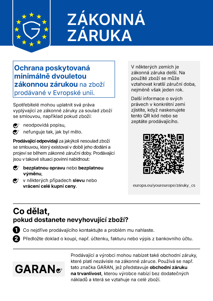 Zákonná záruka 24 měsíců